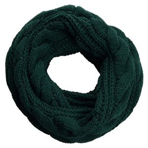 Twist Dark Green Chunky Warm Knit loop scarf NIP